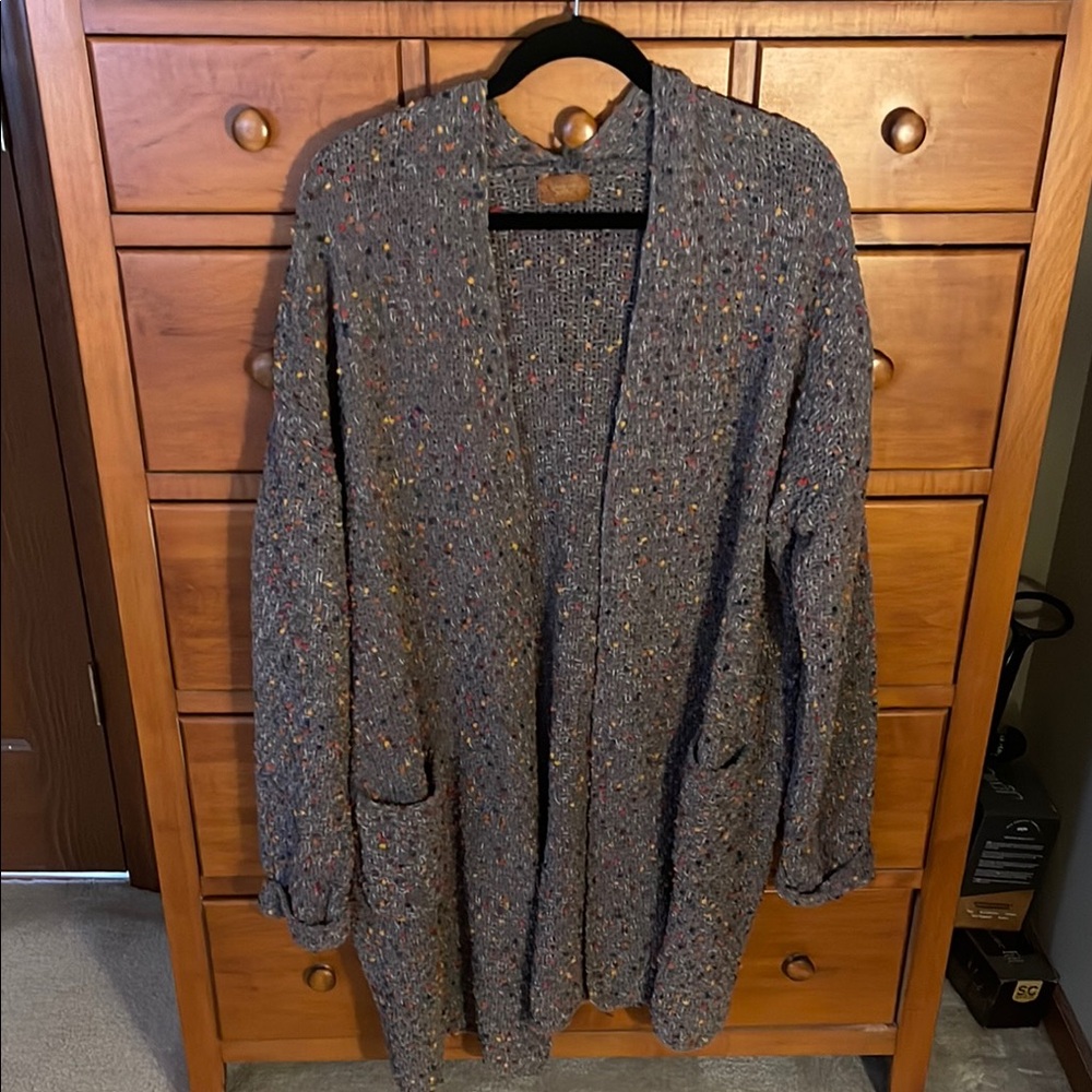 New without tags Unicorn Tribe long loose knit open cardigan sweater. Size L.
